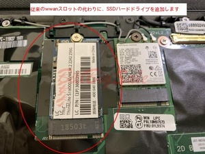 新品 WWANスロット セ カンドSSDを増設512GB (M.2 2242 NVMe SSD) Lenovo ThinkPad L480 L580 E480 E485 R480 T470S T480s T570 T580 X280