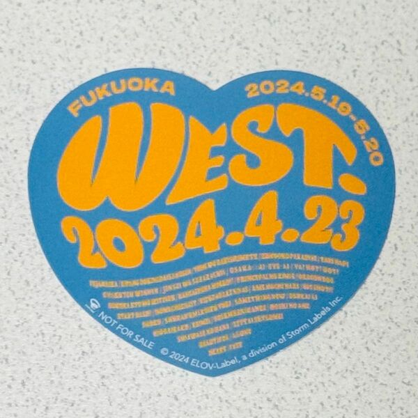 ジャニーズWEST WEST. 福岡 会場限定ステッカー シール 桐山 藤井