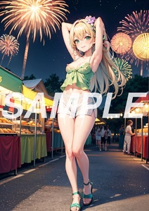 AO81 高画質 AI イラスト アート ポスター 写真 セクシー かわいい 女の子 美女 美人 ヌード グラビア 巨乳 ギャル 下着 祭 花火 夏 デート