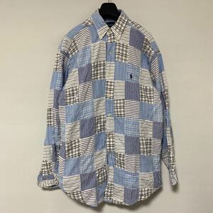 美品 90年代 ポロ ラルフローレン パッチワーク シャツ M BLAIRE polo Ralph Lauren ビンテージ 藤原