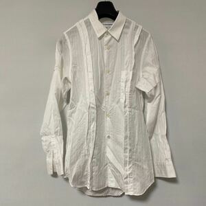 beautiful goods COMME des GARCONS SHIRT pleat stripe shirt S Comme des Garcons deformation white cotton 