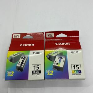 ◎(A015) Canon キャノン純正インクカートリッジ ブラック BCI-15BLACK + 3色カラー BCI-15COLOR 各2個パック 未開封 期限切れ
