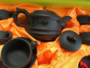 中国茶セット　 朱泥　 急須 煎茶道具 中国美術 紫砂