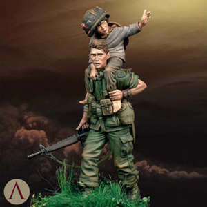 [ scale 1/24] resin resin military figure kit child . shoulder car . evasion ... not yet painting unassembly 