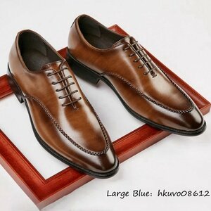 1 jpy ~ new goods * business shoes men's England manner original leather shoes gentleman shoes worker handmade leather shoes high class cow leather piece . commuting fine quality Brown 27.0cm