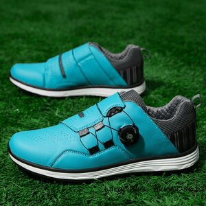  golf shoes high class new goods dial type men's 4E wide width . Fit feeling light weight sport shoes sport shoes waterproof . slide enduring . elasticity . blue 25.0cm