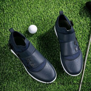  высший класс * туфли для гольфа спортивная обувь мужской 4E широкий спортивные туфли спорт обувь dial тип Fit чувство новый товар водостойкость долговечность темно-синий 25.0cm
