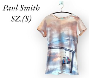 【Paul Smith】美品　ポールスミス　半袖　Ｔシャツ Ｓ　転写　ミニクーパー　レディース　夏　オンワード樫山