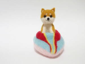 Art hand Auction Handmade [Wool felt Shiba Inu boat], toy, game, stuffed toy, Wool felt