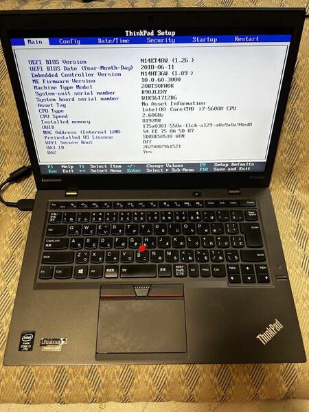 Lenovo ThinkPad X1 Carbon Gen3 I7-5600 ジャンク