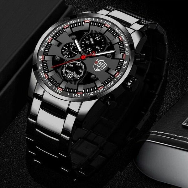新品 T436 腕時計 ラグジュアリー クロノグラフ 黒