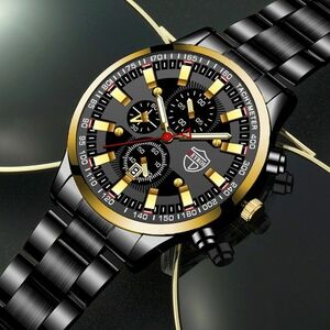 新品 T434 腕時計 ラグジュアリー クロノグラフ 金黒
