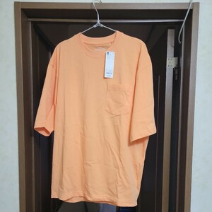 ジ－ユ－のコットンオ－バ－サイズT半袖 オレンジ　サイズ－L