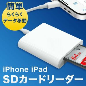 SDカードリーダー iPhone iPad用 SD カードリーダー 転送 Lightning