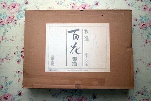 Art hand Auction 50762/百花 素描 牧進 大型作品集 限定600部 京都書院 1986年初版 作品100点掲載, 絵画, 画集, 作品集, 画集