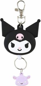 サンリオ(SANRIO) フェイス形リールキーホルダー クロミ キーマスコット クロミちゃん kuromi 13.5×6.1×1.