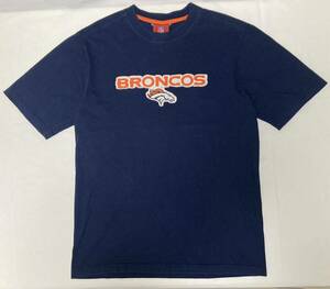 90s NFL エヌエフエル デンバーブロンコス BRONCOS ロゴ アメフト tシャツ TEE 半袖 L ネイビー 90年代 古着 used