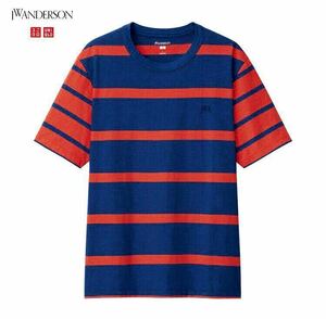 新品 Sサイズ UNIQLO ユニクロ JW ANDERSON コラボ ボーダー Tシャツ トップス マルチストライプ JWアンダーソン