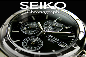 海外限定生産逆輸入モデル【SEIKO】セイコー 1/20秒高速クロノグラフBK 新品