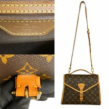 極 美品 LOUIS VUITTON ルイヴィトン ベルエア モノグラム レザー 本革 2way ハンドバッグ ショルダーバッグ ブラウン 茶 21440_画像3