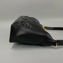 1円 極 美品 シール カード有 6番台 CHANEL シャネル チョコバー レザー デカココ ミニ セミ ショルダーバッグ ブラック 94911_画像5