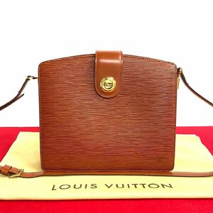 ほぼ未使用 LOUIS VUITTON ルイヴィトン ヴィンテージ カプチン エピ レザー 本革 ショルダーバッグ ポシェット ケニアブラウン 茶 39308