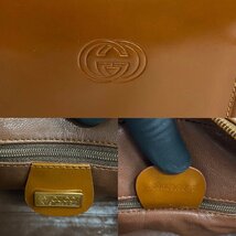 未使用 保管品 極 美品 希少 GUCCI グッチ オールドグッチ ヴィンテージ レザー ハンドバッグ ブラウン 62841_画像3