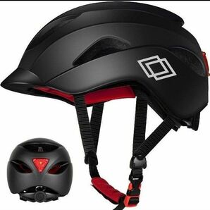 Copy of Mixiu 自転車ヘルメット LEDテールランプ 超軽量 サイズ調整可能 黒 ブラック スポーツ 通気性 自転車 