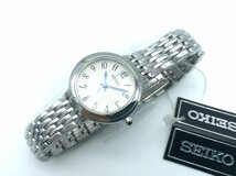 シンプル 盤色白+シルバーバンド 女性用 腕時計 セイコー 海外版 SRZ505P1_画像7
