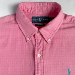 [1 иен старт ] Ralph Lauren * мужской рубашка с длинным рукавом * двойной марля ткань * розовый цвет * размер US M 175/96A(M)