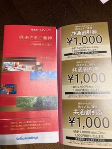  Seibu holding s stockholder complimentary ticket (1000 stock and more ) booklet common discount ticket 10 sheets ( have efficacy time limit 2024.11.30) other unused 1 pcs. postage included A