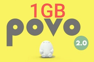 povo2.0　1GB　プロモコード　通知のみ 8R