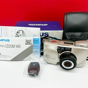 ^ OLYMPUS μ [mju:] ZOOM 140 compact film camera operation verification settled shutter, flash OK present condition goods Olympus 