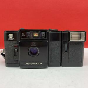 □ Minolta AF-C コンパクトフィルムカメラ 35mm F2.8 EF-C ストロボ 動作確認済 現状品 ミノルタ