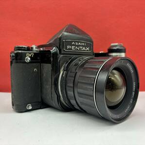 ◆ PENTAX 6×7 中判フィルムカメラ 木製グリップ ボディ Super-Multi-Coated TAKUMAR 6×7 F4.5/75 レンズ 現状品 ペンタックスの画像4
