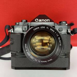 □ Canon A-1 一眼レフカメラ フィルムカメラ ボディ FL 58mm F1.2 レンズ POWER WINDER A シャッター、露出計OK キャノンの画像1