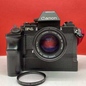 □ Canon New F-1 フィルムカメラ 一眼レフカメラ ボディ New FD 50mm F1.4 レンズ シャッター、露出計OK AE POWER WINDER FN キャノンの画像1