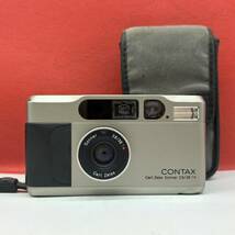 ◆ CONTAX T2 フィルムカメラ コンパクトカメラ Carl Zeiss Sonnar 2.8/38 T* シャッター、フラッシュOK ケース付 コンタックス_画像1