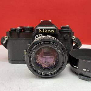 □ Nikon FE フィルムカメラ 一眼レフカメラ ボディ ブラック NIKKOR 50mm F1.4 Ai レンズ 動作確認済 現状品 ニコン