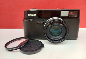 # KONICA HEXAR compact film camera 35mm F2.0 operation verification settled shutter, light meter OK black Konica 