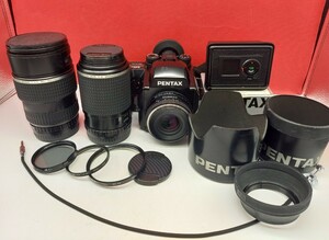 ■防湿庫保管品 PENTAX 645N 中判フィルムカメラ ボディ smc PENTAX-FA 645 75/2.8 200/4 80-160/4.5 レンズ 動作確認済 ペンタックス