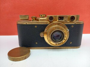 ■ Leica ⅡD 2D ボディ Leitz Elmar 3.5/50 レンズ レンジファインダー フィルムカメラ 動作確認済 シャッターOK ゴールド コピー ライカ
