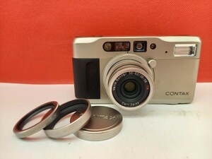 ■ CONTAX TVS コンパクトフィルムカメラ Carl Zeiss Vario Sonnar 3.5-6.5/28-56 T* 動作確認済 シャッター、露出計OK コンタックス 