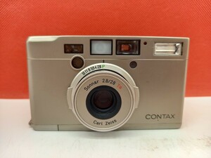 # CONTAX Tix compact film camera Carl Zeiss Sonnar 2.8/28 T* operation verification settled shutter, flash OK Contax 