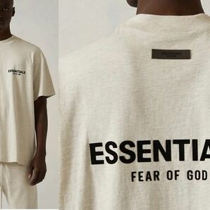 FEAR OF GOD Essentials 両面ロゴ Tシャツ ライトグレー L