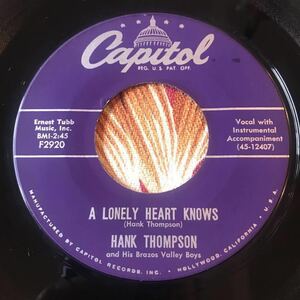 HANK THOMPSON US Original 7inch THE NEW GREEN LIGHT Western Swing ロカビリー