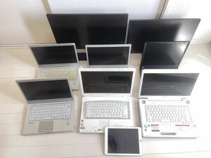 ノートパソコン 6台 iPad 1台 PC モニター2台まとめ売り 動作未確認のジャンク品 NEC Panasonic TOSHIBA IBM ipad 