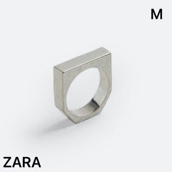 ZARA 指輪　リング　メンズMサイズ シルバー　未使用　美品　ザラ　シグネットリング　スクエア　メタルアンティーク