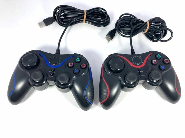 PS3/PSVitaTV用シンプルコントローラー２つセットブルー/レッド