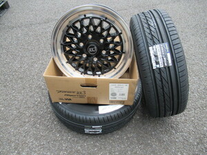 200系ハイエース用　ネオクラメッシュ ALGERNON FENICE RX3 ブラックリムポリッシュ ホワイトレター215/60R17 NASCARタイヤ　4本セット即納